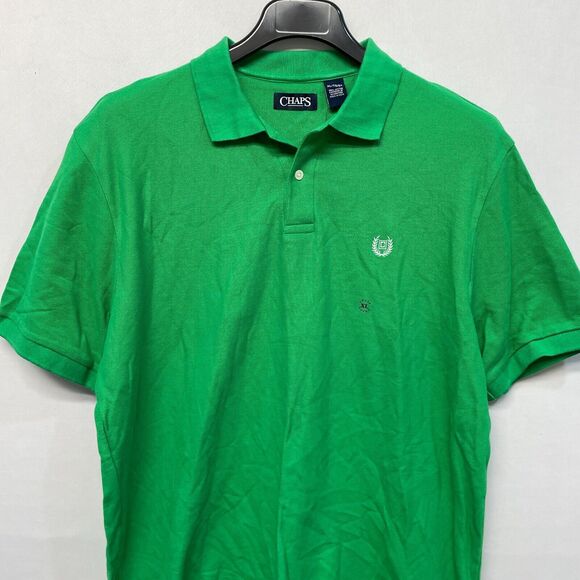 NWT Chaps Men Short Sleeve Polo Shirt Top Size XL X-Large Green B367 -25 - Picture 10 of 15